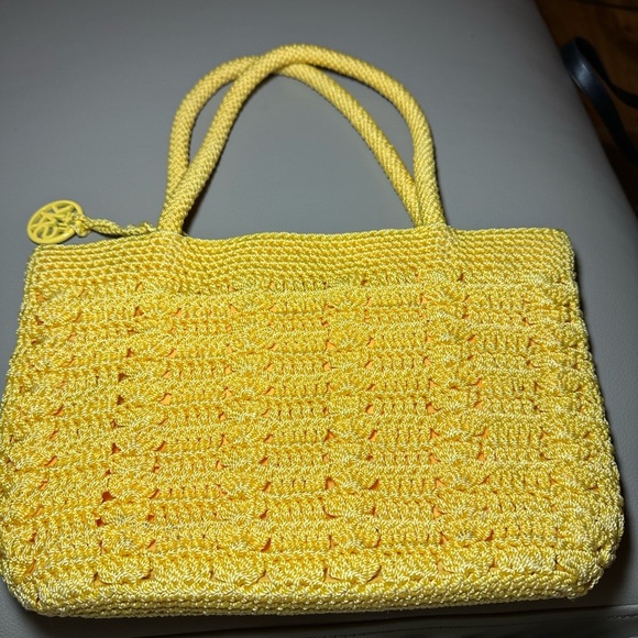 NWOT Crocheted Bag by SAK Bright Yellow - Great for Vacations and Casual Days - Picture 4 of 8